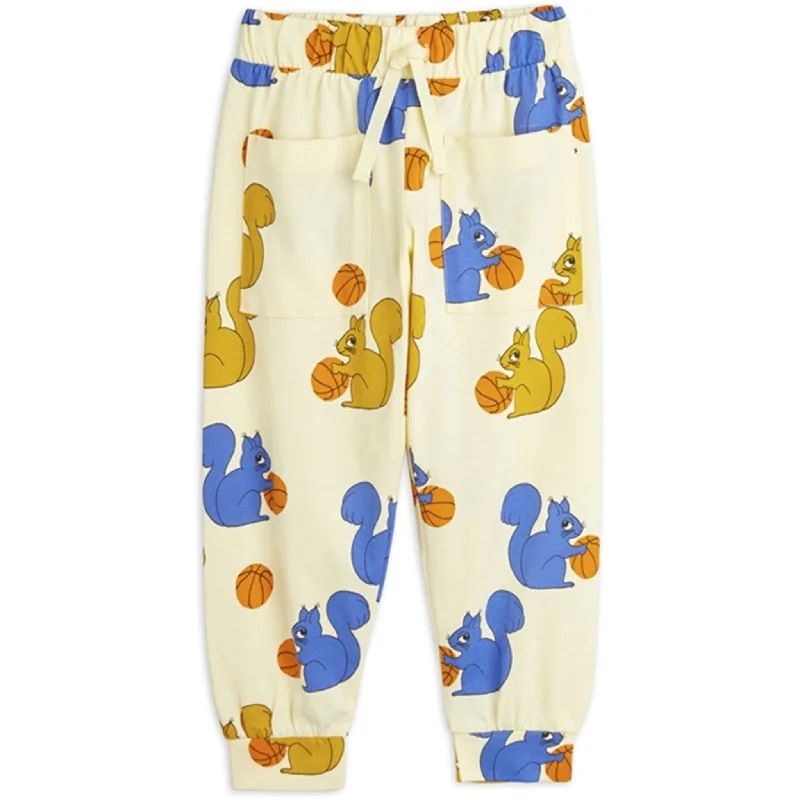 Mini Rodini Yellow Squirrels Aop Pants