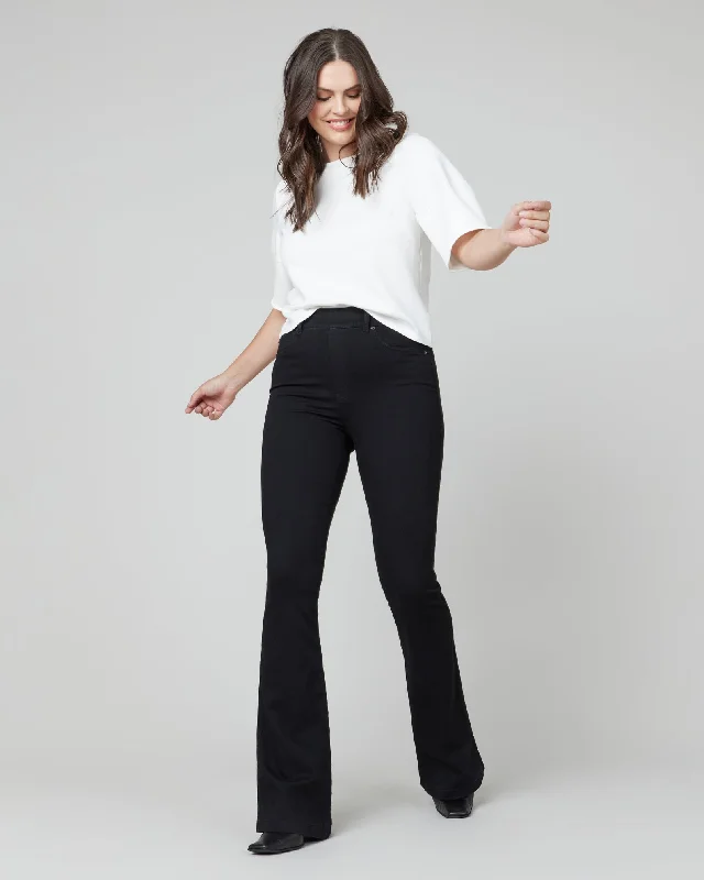 Spanx Flare Jeans, Clean Black