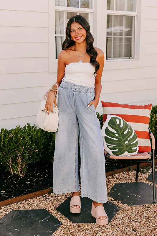 The Channing High Waist Chambray Wide Leg Pants