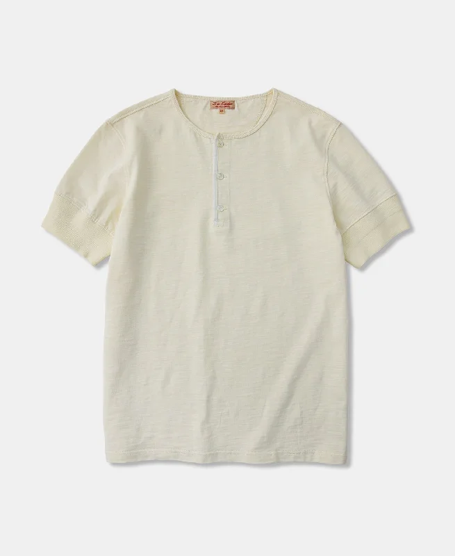 1900s 9.8 oz Slub Cotton Henley T-Shirt - Apricot