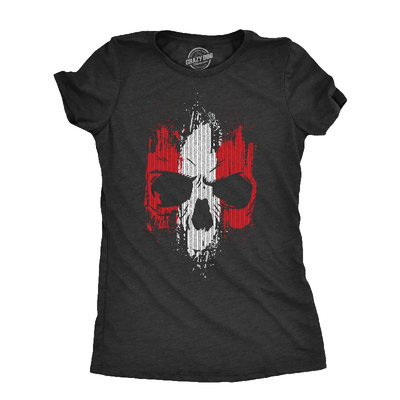 Grunge Striped Skull Women's T Shirt