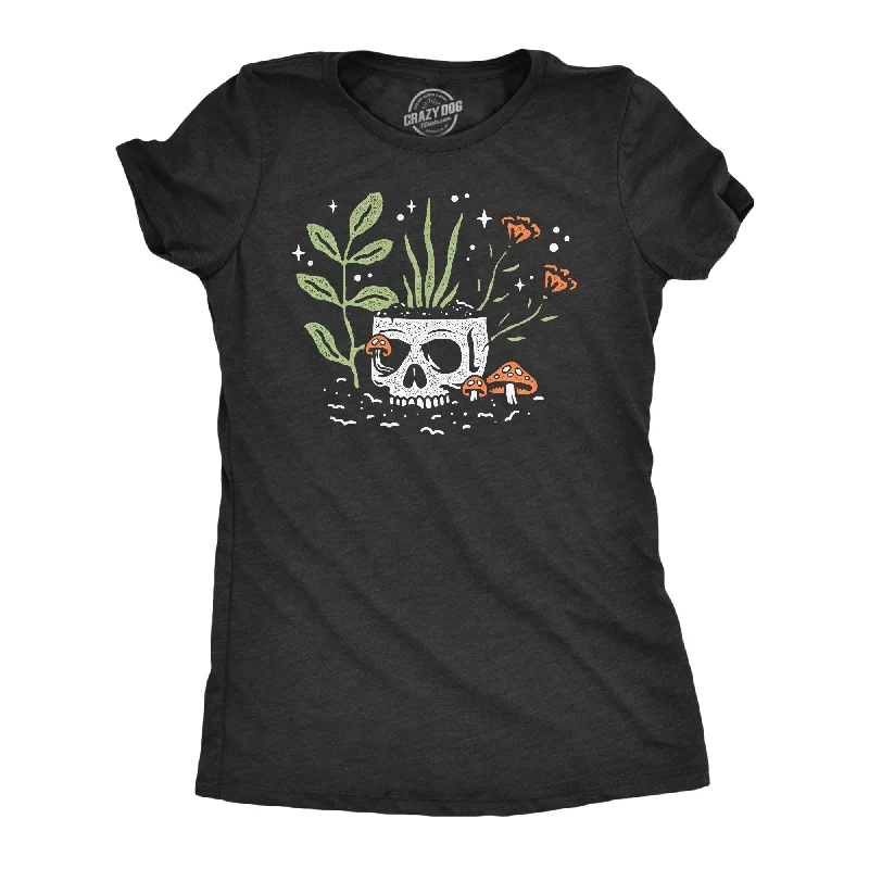 Skull Flowers Women's T Shirt