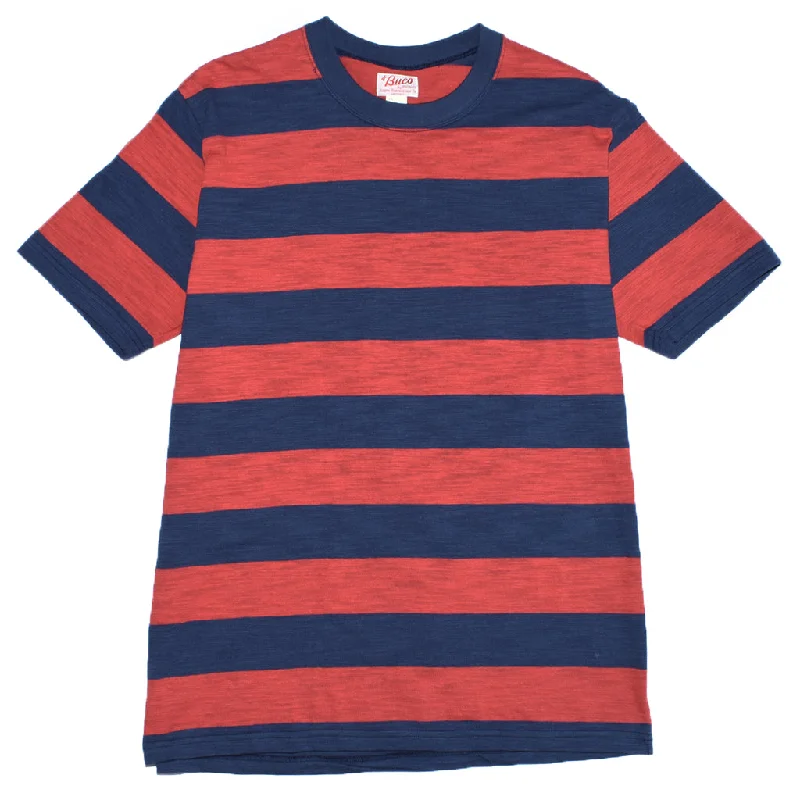 The Real McCoy's BC20007 Buco Stripe Tee S/S Red/Navy