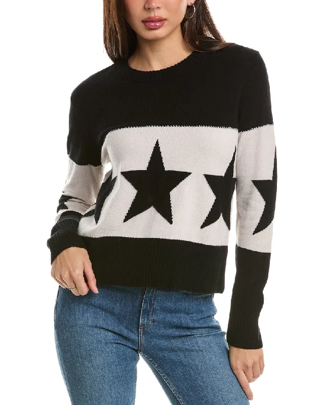 Hannah Rose Banded Star Wool & Cashmere-Blend Sweater