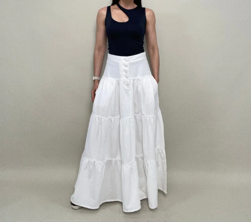 Anelice White Maxi Denim Skirt