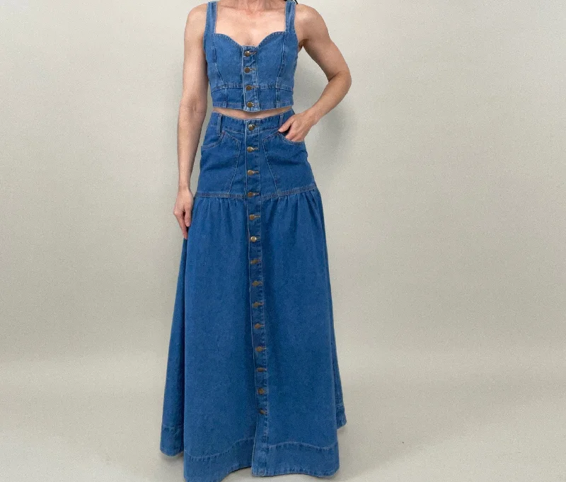 Jacqueline Denim Maxi Skirt