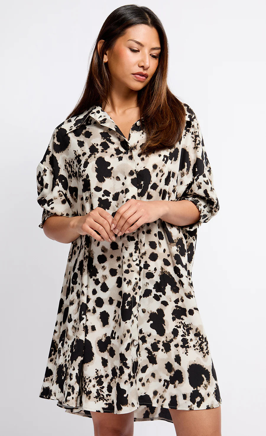 Sonya Shirt Dress (Animal Print)