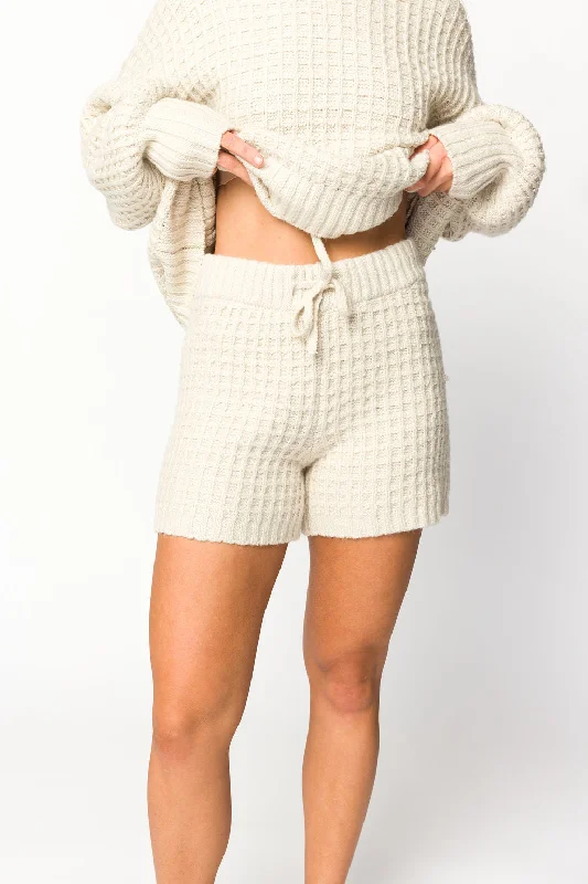 Lovender Sweater Shorts in Natural