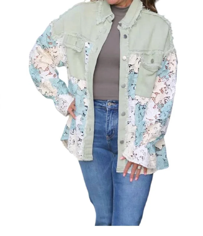 Radiant Rose Jacket In Green Multi