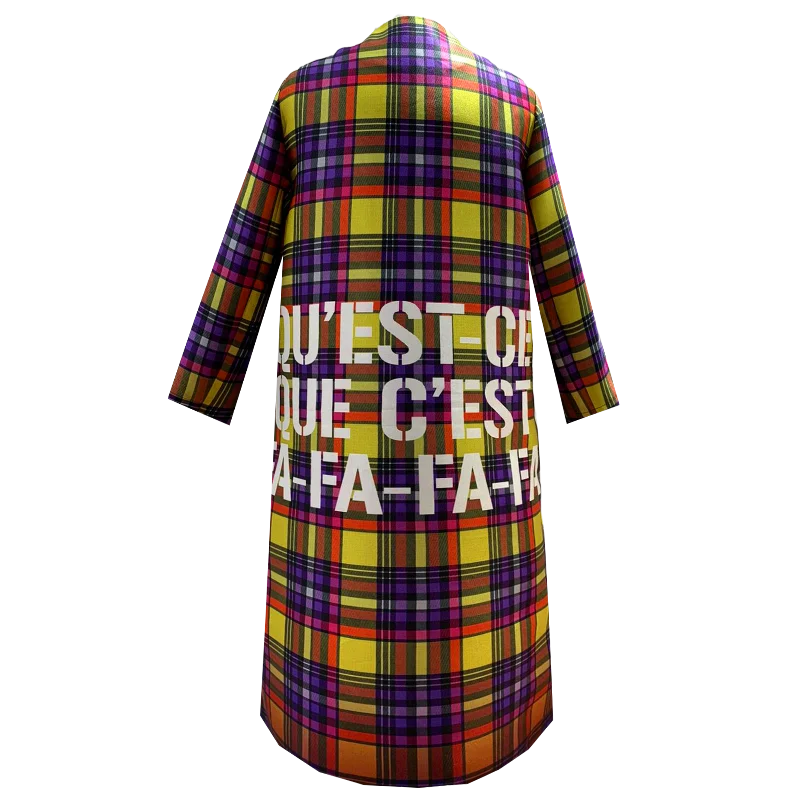 SALE tartan occasioncoat yellow purple