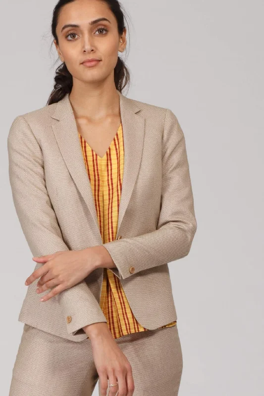 Beige Formal Blazer