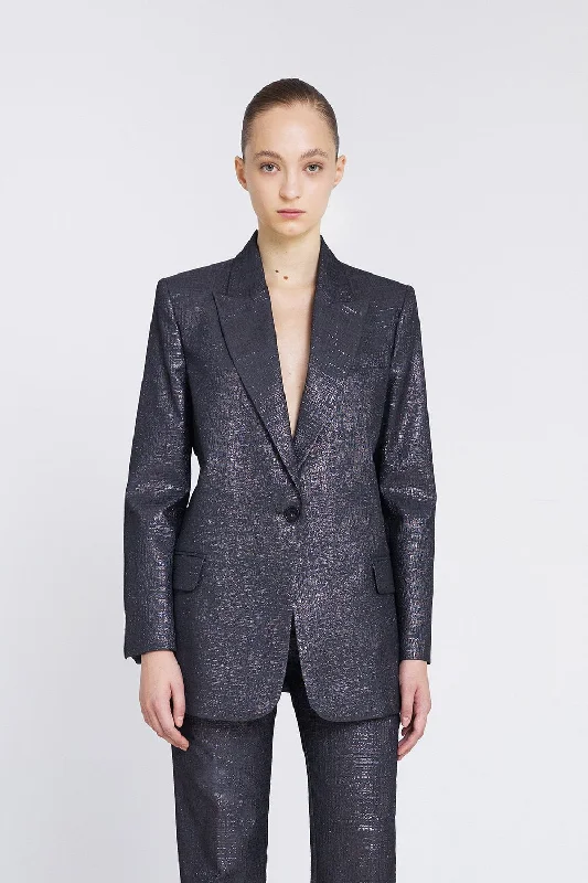 Blazer jacquard gris