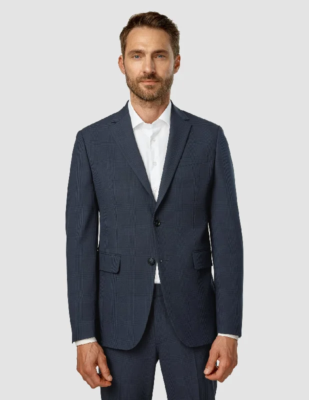 Essential Blazer Regular Dark Blue Check