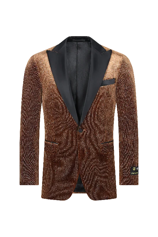 Luxe Bronze Velvet Blazer