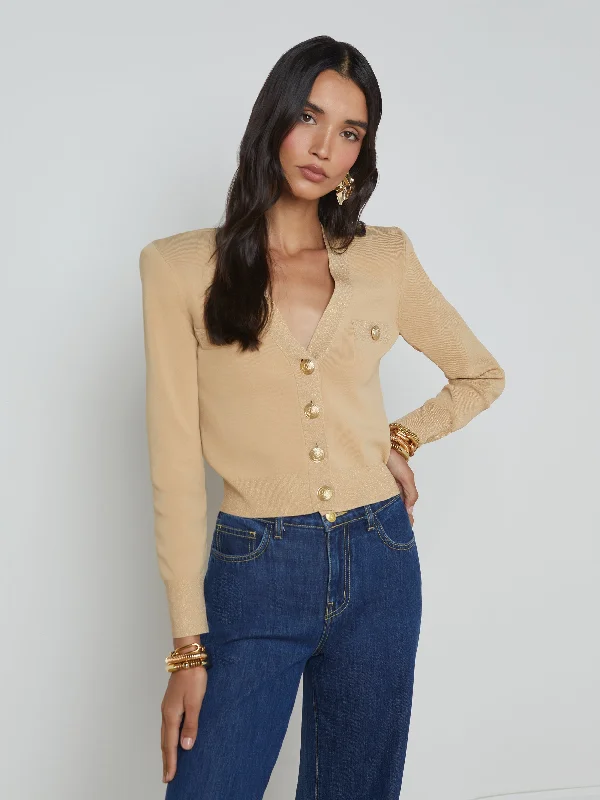 Taya Cropped V-Neck Cardigan