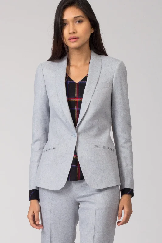 Stone Blue Shawl Lapel Blazer