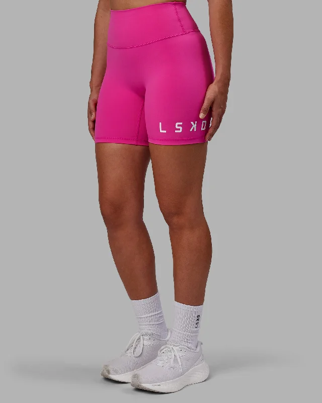 Evolved Mid-Length Shorts - Fuchsia Pink-White