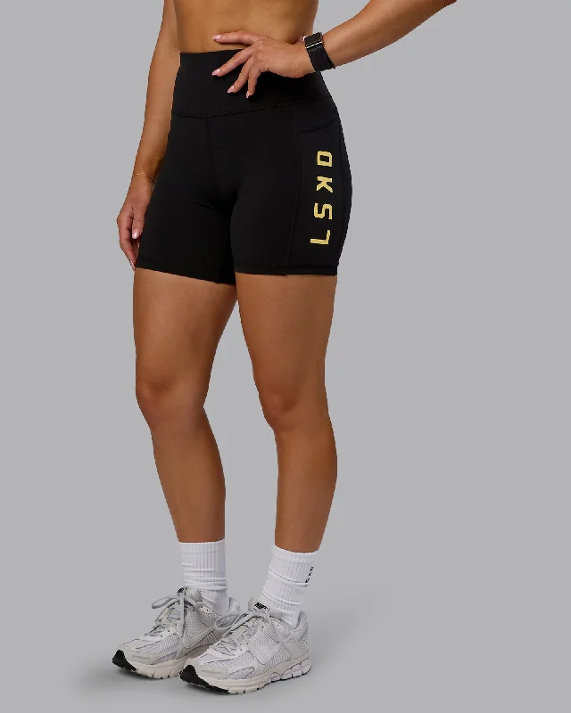 Rep Mid-Length Shorts - Black-Lemon