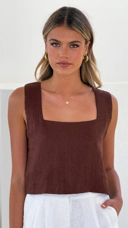 Tillie Crop Top - Light Brown